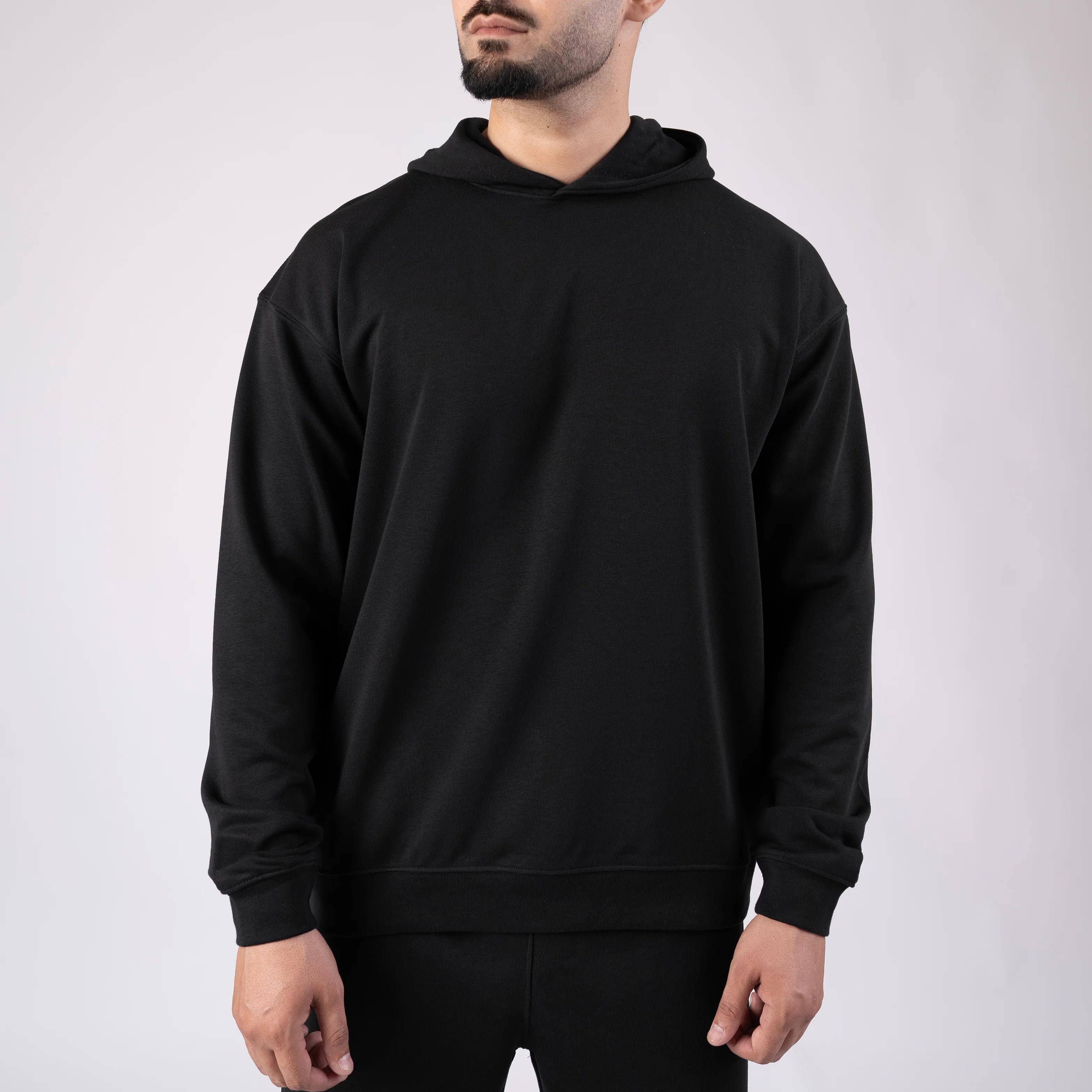 Black Euphoric Oversize Drop Shoulder Hoodie - Image 3