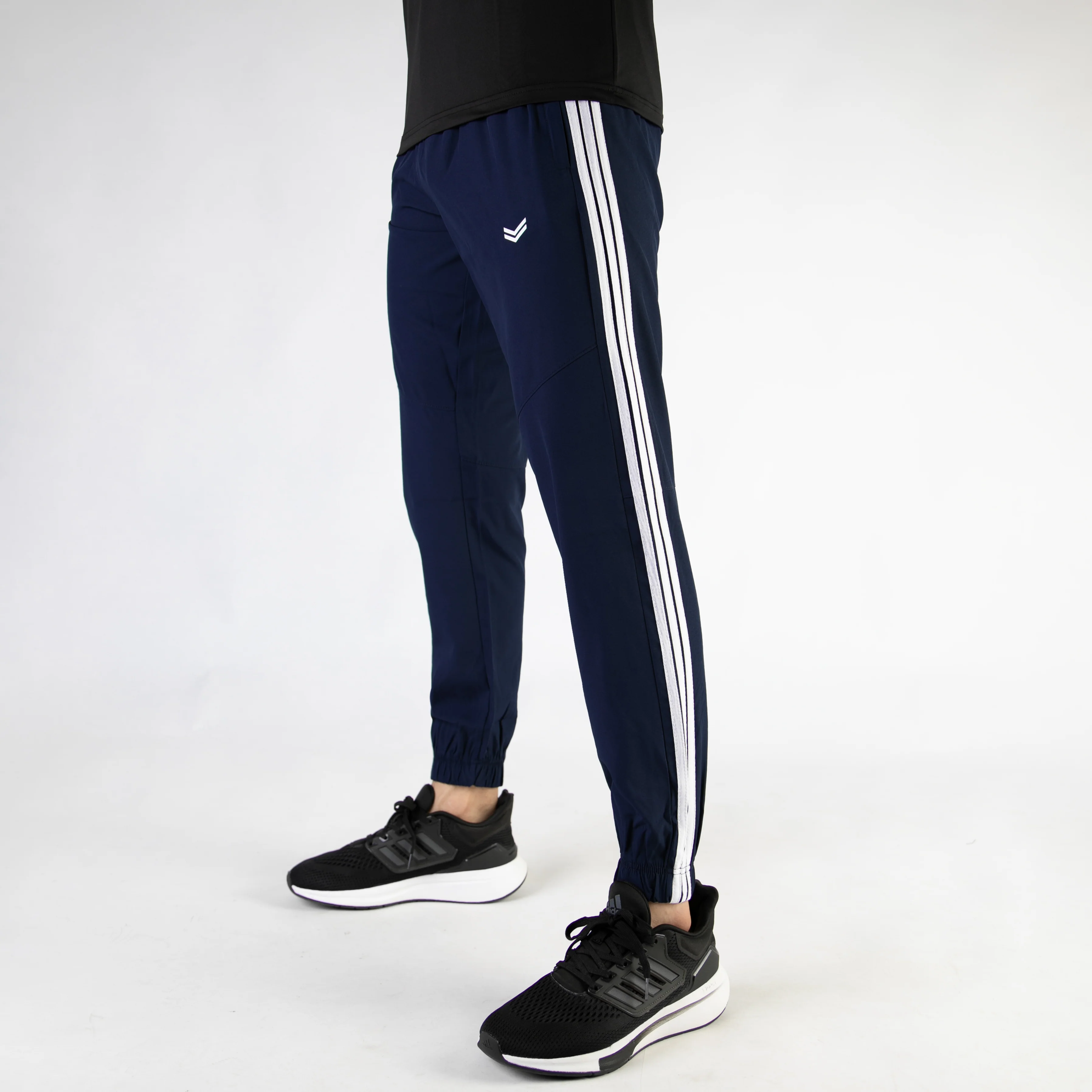 Navy Premium Micro Stretch Pants with Three White Stripes - Image 4